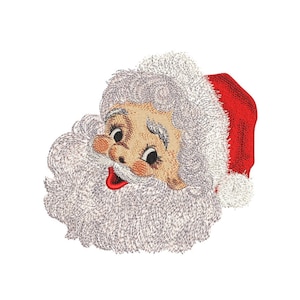 Santa embroidery design, Merry Christmas embroidery file, 3 sizes, Instant download