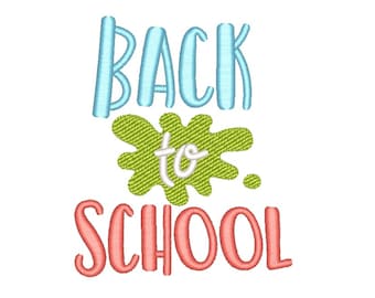 Back to school embroidery design