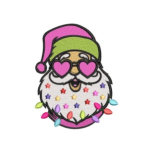 Santa borduurontwerp, Merry Christmas borduurbestand, 3 maten, Instant download