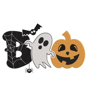 Boo Stickdatei, Halloween Stickdatei, 4 Größen