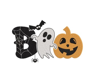 Boo Embroidery Design, Halloween Embroidery Design, 4 sizes