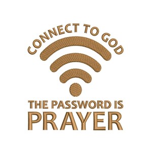 Connect To God Embroidery Design, 3 sizes, Instant download