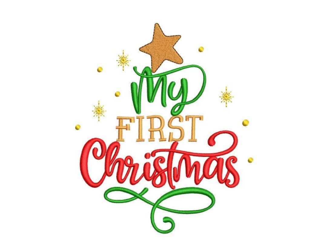 My First Christmas Embroidery Design, 5 Sizes Etsy