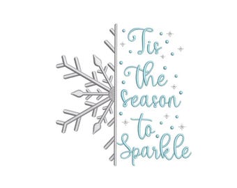 Christmas Snowflakes Winter Tis The Season Xmas Embroidery Design for Janome for Brother Embroidery Machine