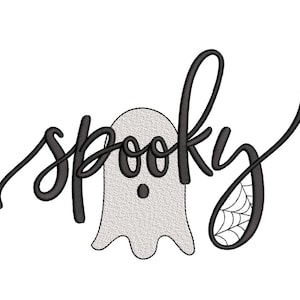 Spooky Embroidery Design, Halloween Embroidery Design, 4 sizes