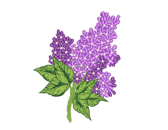 Lilac Embroidery Design 3 Sizes Instant Download - Etsy