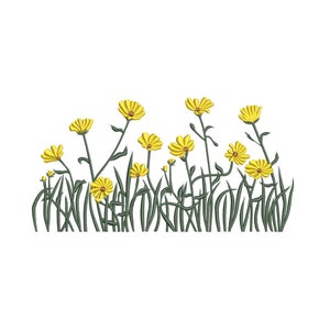 Wildflowers embroidery design, 4 sizes