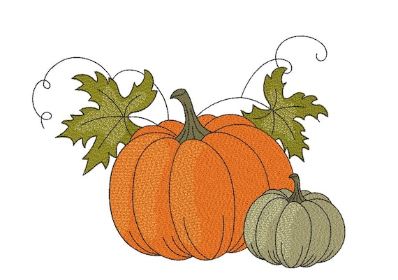 Pumpkin Embroidery Design, Fall Embroidery File,  4 sizes