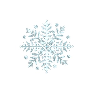 Snowflake embroidery design, Merry Christmas embroidery machine file, 3 sizes, Instant download