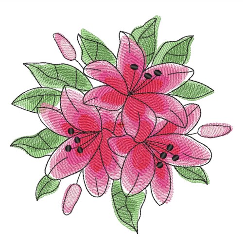 Lily Flower Embroidery Design Etsy