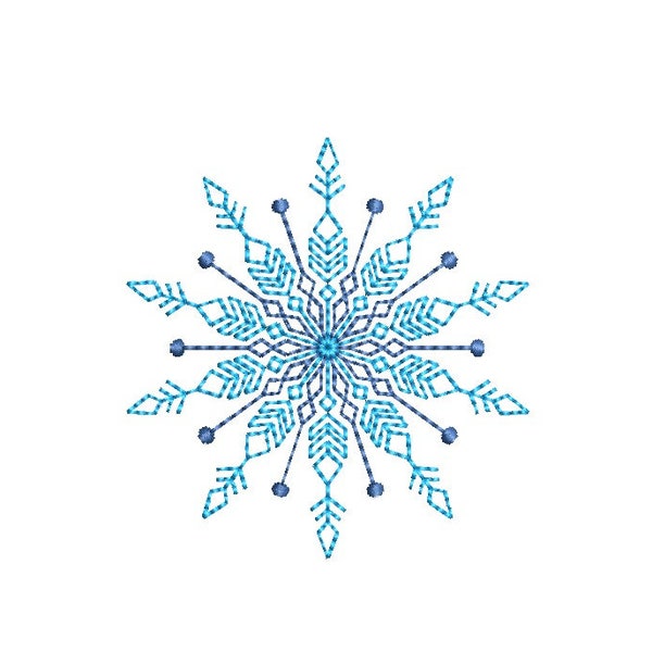 Snowflake embroidery design, 5 sizes, Instant download