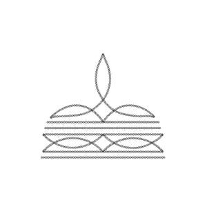 Western Boot Stitch Stitching Machine Embroidery Design, 5 sizes, Instant Download