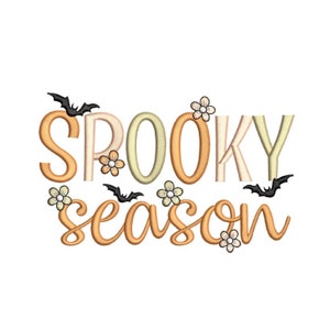 Spooky Season Machine Embroidery Design, Halloween Embroidery Design, 3 sizes