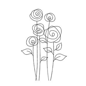 Flower embroidery design, 5 sizes, Instant download