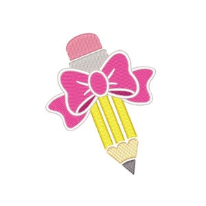 Pencil embroidery design, Back to school embroidery file