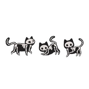 Three Skeleton Cats Embroidery Design Halloween Pattern for Shirts Bags or Decor Instant Download 4 Sizes 5x7 6x10 PES DST JEF File