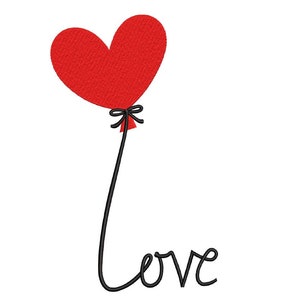 Love embroidery design, Valentines Day Embroidery File, 3 sizes, Instant Download