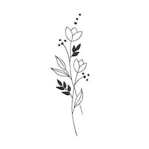 Flower embroidery design, 4 sizes