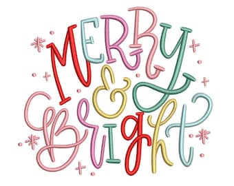 Merry & Bright Winter Christmas Machine Embroidery Design for Janome Brother Embroidery Machines
