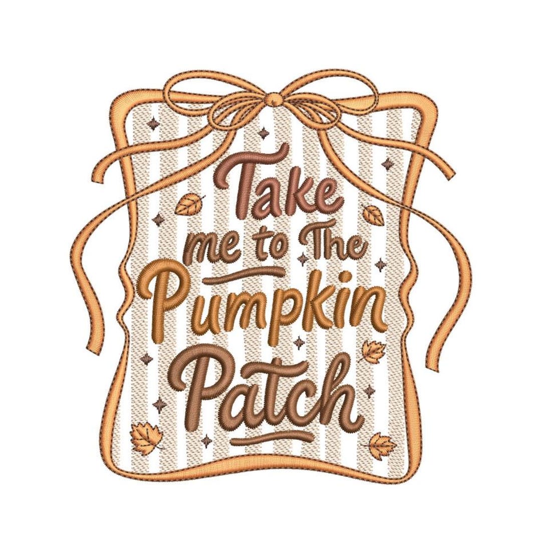 Autumn Pumpkin Fall Harvest Season Plant Floral Embroidery Design for ...
