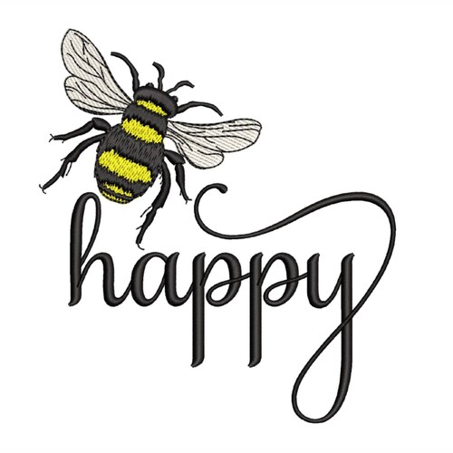 Be Happy Machine Embroidery Design Instant Download Embroidery Etsy