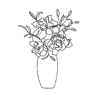Bouquet of flowers embroidery design