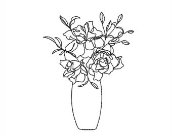 Bouquet of flowers embroidery design