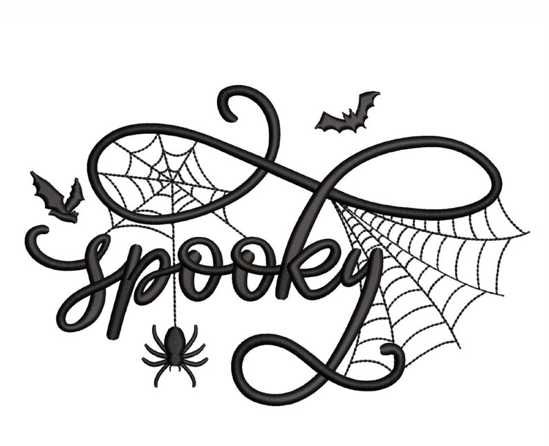 Spooky Embroidery Design Halloween Embroidery File Etsy