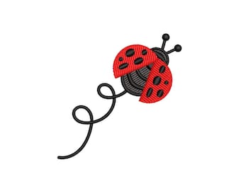 Diseño de bordado de mariquita, 5 tamaños