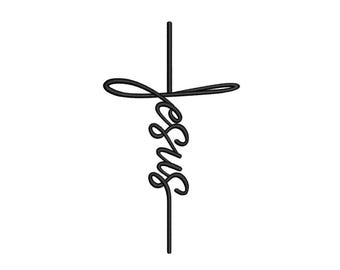 Diseño de bordado de Jesús, 5 tamaños, descarga instantánea