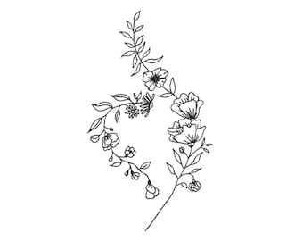 Flowers Embroidery Design Floral Pattern for Towels Shirts Totes or Gifts Instant Download 5x7 6x10 Machine File PES DST JEF