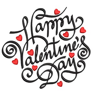 Valentines day embroidery design