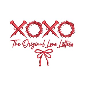 XoXo The Original Love Letters Stickdatei, Valentinstag Stickdatei, 3 Größen, Instant Download