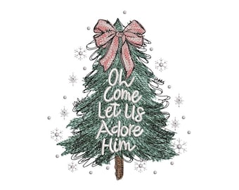 Christmas Tree embroidery design, 3 sizes, Instant download