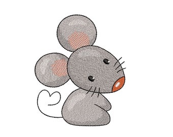 Mouse embroidery design, 3 sizes, Instant  download