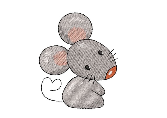 Mouse embroidery design, 3 sizes, Instant  download