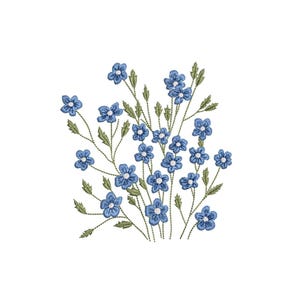 Diseño de bordado de flores silvestres, 3 tamaños, descarga instantánea