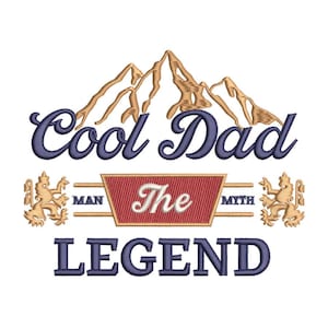 Coole Dad Vatertag Stickdatei, 3 Größen, Maschinenstickerei, Instant Download