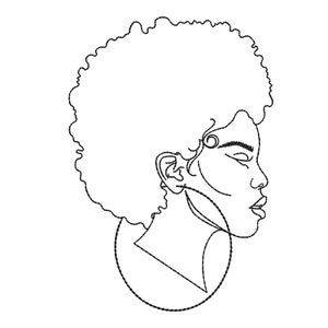 African woman embroidery design