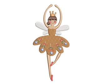 Nutcracker Ballet Ballerina Embroidery Design, Merry Christmas Embroidery Machine File, 4 sizes, Instant download