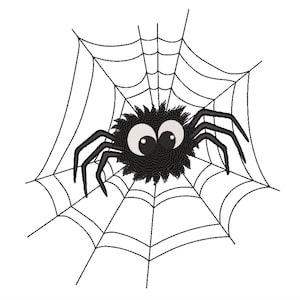 Spider on web embroidery design