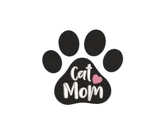 Cat Mom Embroidery Design, 4 sizes