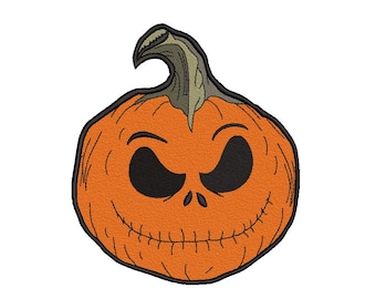 Halloween Pumpkin Embroidery Design, Skull Embroidery Design, 4 sizes, Instant download