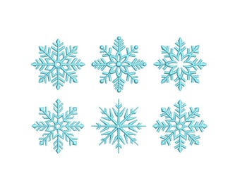 Diseño de bordado de copos de nieve, archivo de bordado de Feliz Navidad, 5 tamaños, descarga instantánea