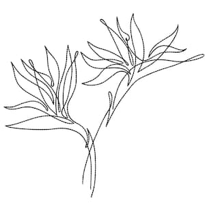 Tropical Leaves Embroidery Design, 5 sizes, Instant Download