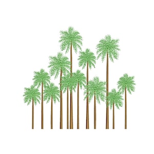 Palm trees embroidery design, 6 sizes, Instant download