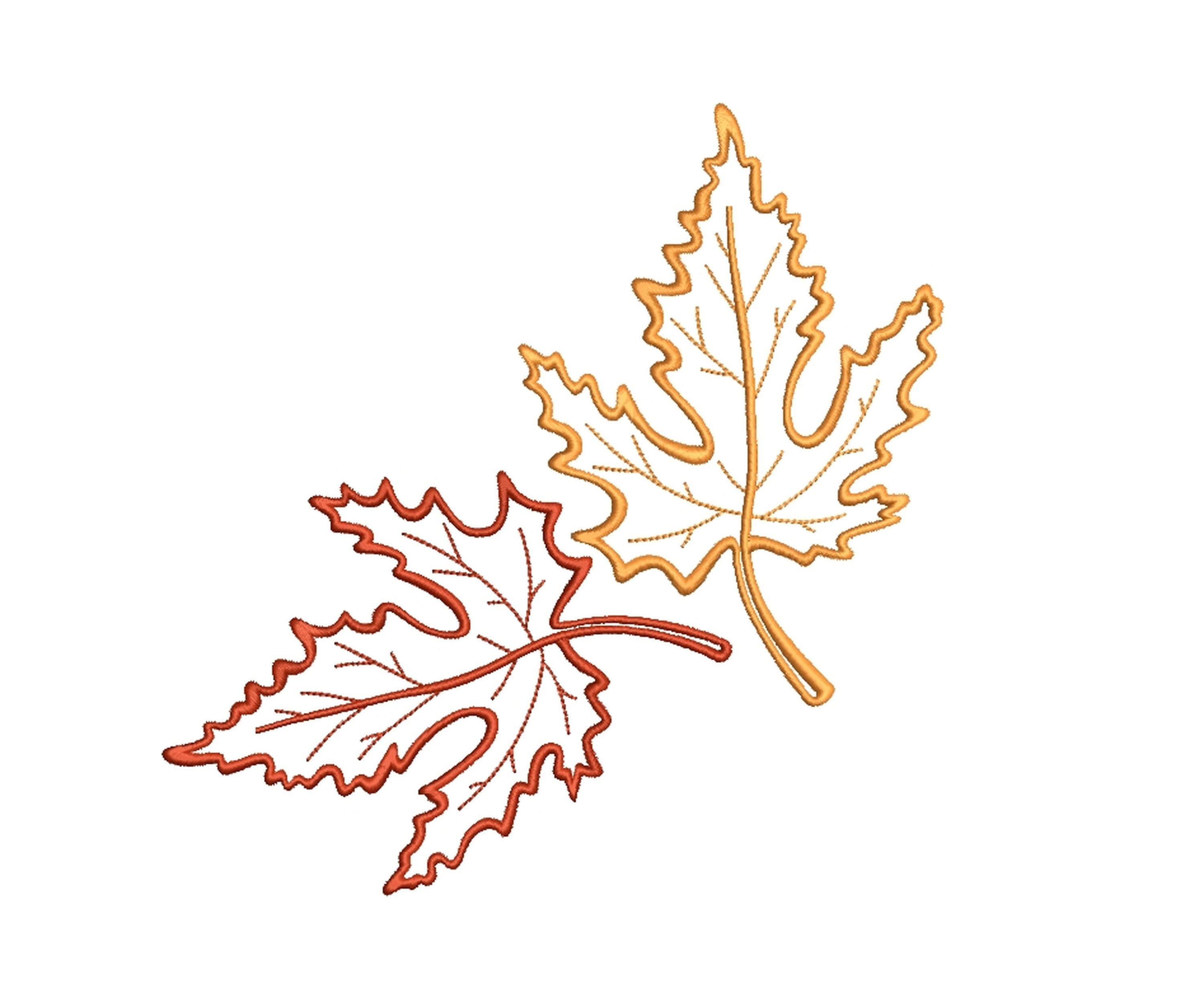 Maple Leaves Machine Embroidery Design Autumn Leaf Pattern for Clothes ...