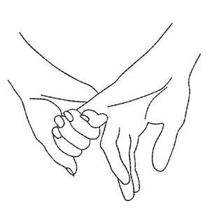 Holding Hands Embroidery Design Minimalist Line Art for Couples Gifts or Hoop Decor Instant Download 4x4 5x7 PES DST JEF Machine File