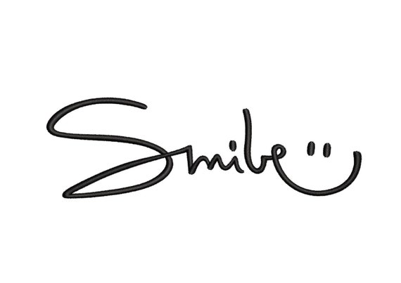 Smile embroidery design, Trendy embroidery design 4 sizes, Instant download