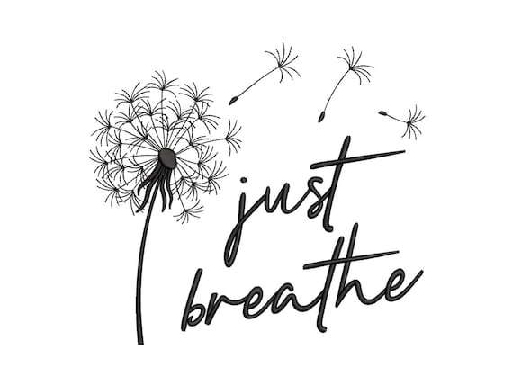Dandelion Just Breathe Flower Summer Embroidery Design for Janome for Brother Embroidery Machine